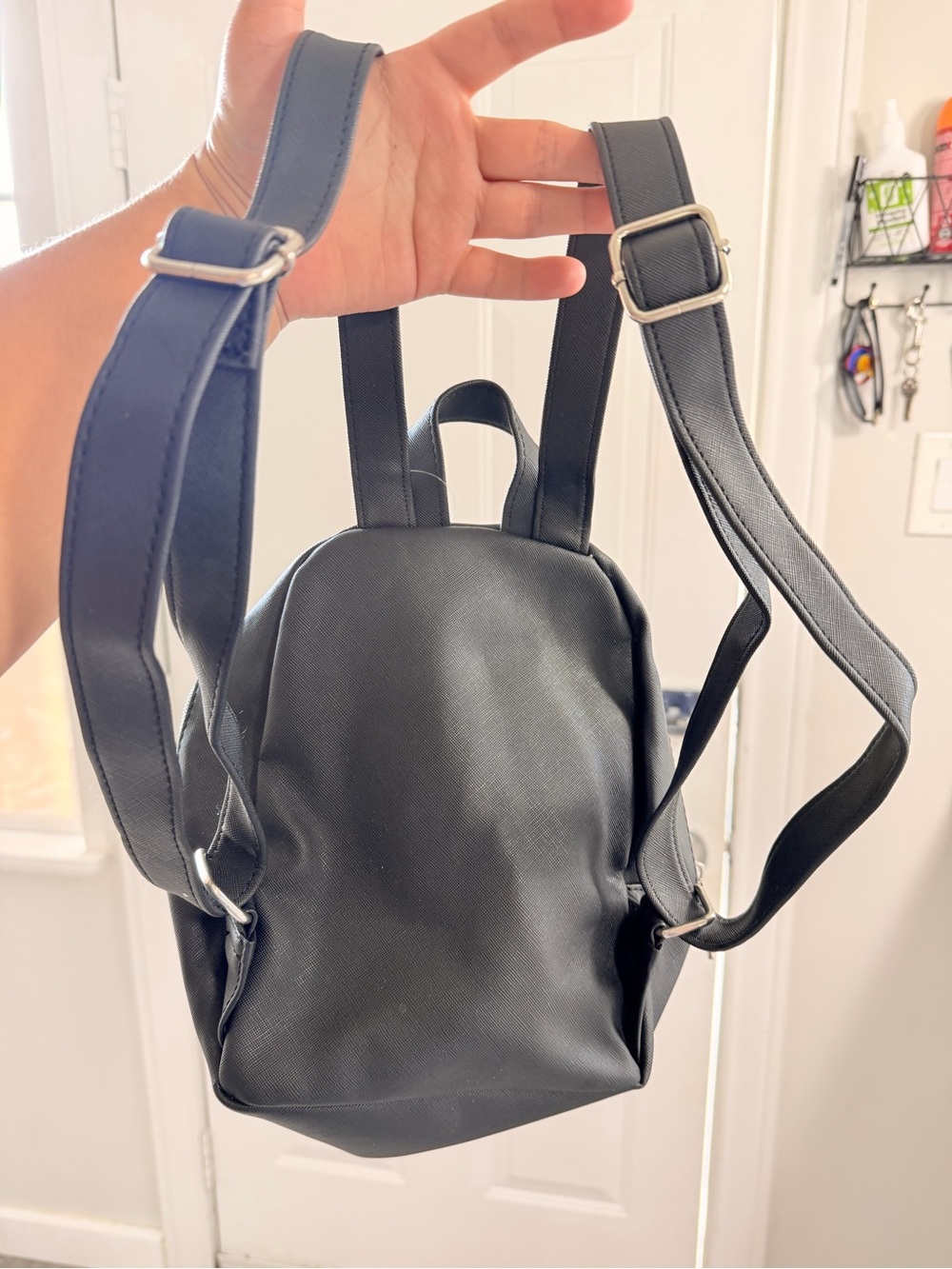 Marc Tetro, Black Faux-Leather Dog Print Mini Backpack - Picture 3 of 6